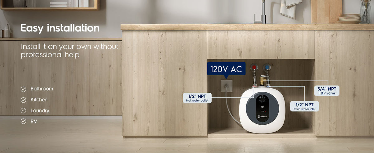 Electrolux Infinite Classic 2.5gal Electric Storage Water Heater installation detail 1