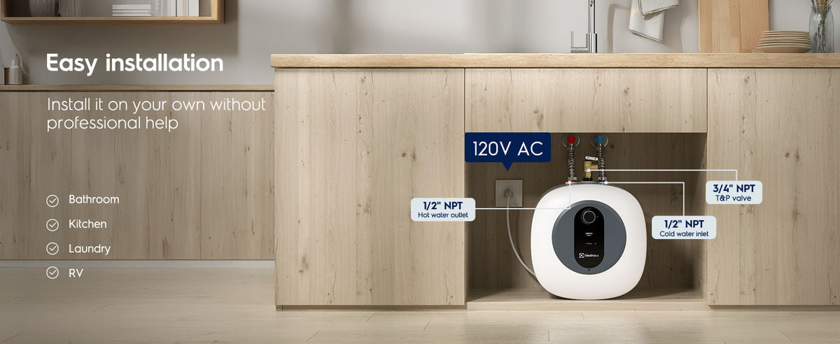 Electrolux Infinite Classic 4gal Electric Storage Water Heater installation detail 1