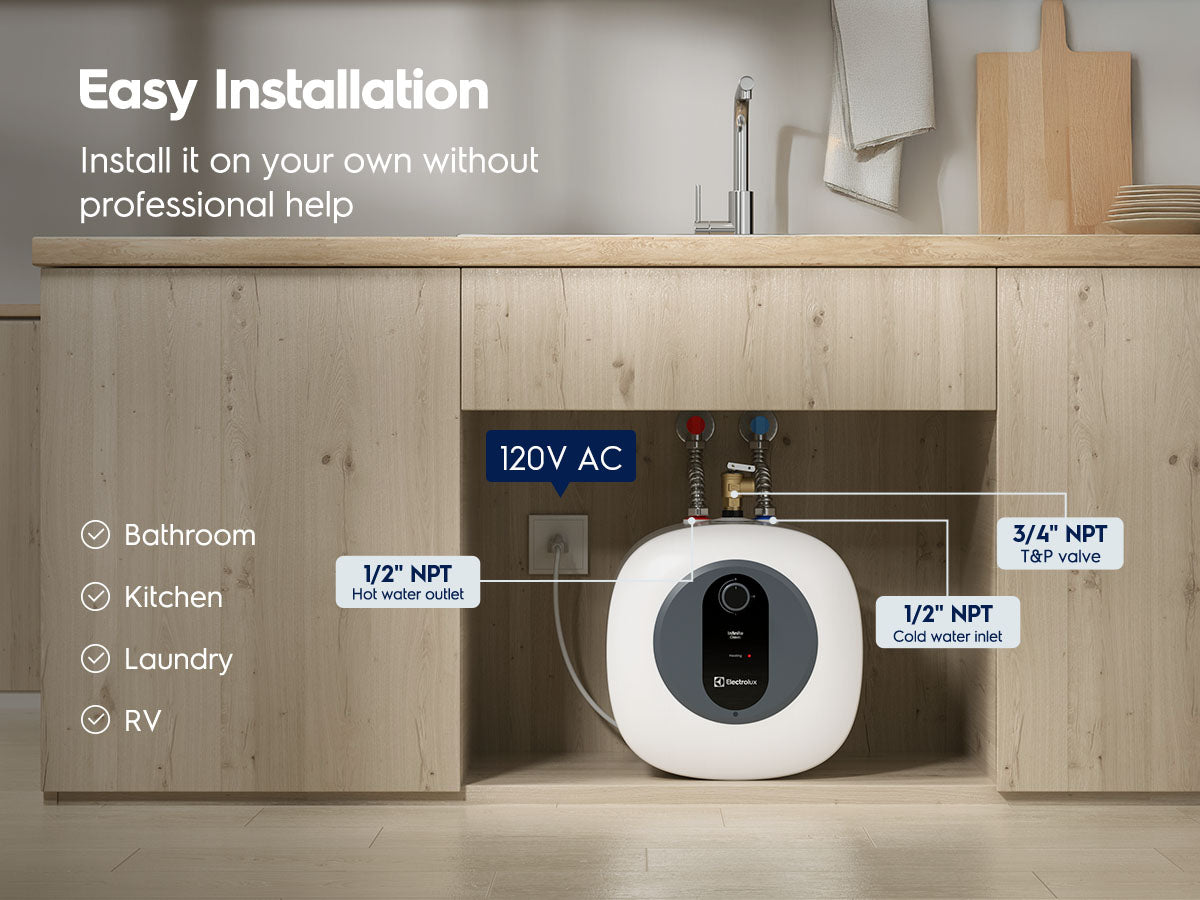 Electrolux Infinite Classic 4gal Electric Storage Water Heater installation mobile detail 1