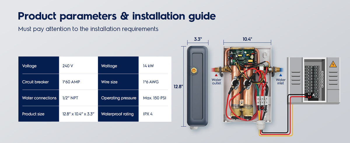 Electrolux Infinite PerformanceClassic 14kW Electric Tankless Water Heater installation detail 4