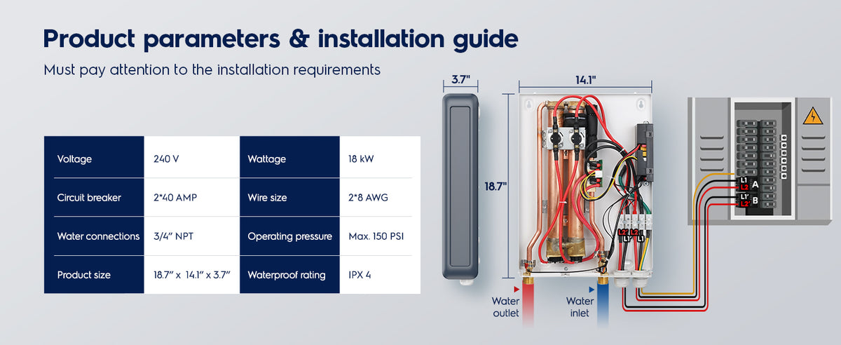 Electrolux Infinite PerformanceClassic 18kW Electric Tankless Water Heater installation detail 4