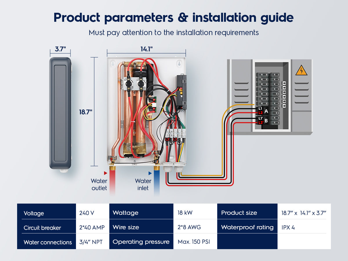Electrolux Infinite PerformanceClassic 18kW Electric Tankless Water Heater installation mobile detail 4