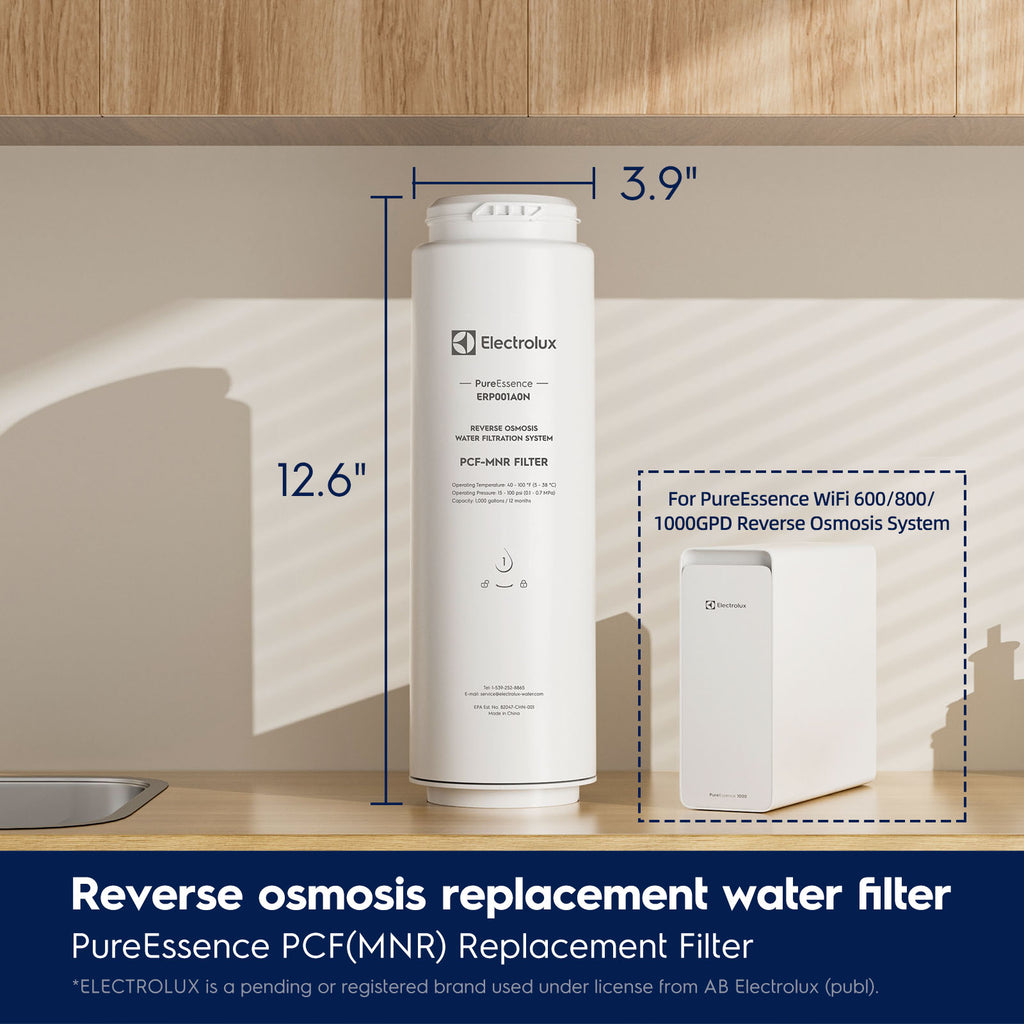 Electrolux PureEssence PCF-MNR Mineralization Filter, Under-Sink Tankless RO Post-Carbon, Quick-Change, Light Alkaline Finish, 1,000 Gallons/12 Months, Fits PureEssence 600/800/1000GPD
