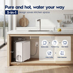 Electrolux Reverse Osmosis System & Instant Hot Water Dispenser, WiFi 800GPD Tankless Reverse Osmosis Water Filter, Under Sink RO Water Filtration System, 3:1 Pure to Drain, App Monitor