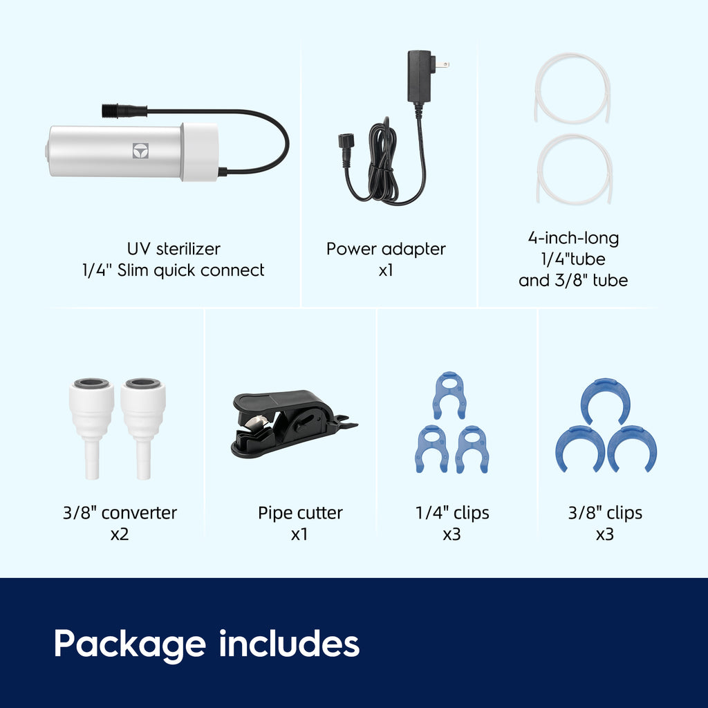 Electrolux UV Filter for Reverse Osmosis System Under Sink Water Filter | LED UV, Stainless Steel, Mercury-Free, 10 Year Life, FCC Certified, for 800GPD RO Systems