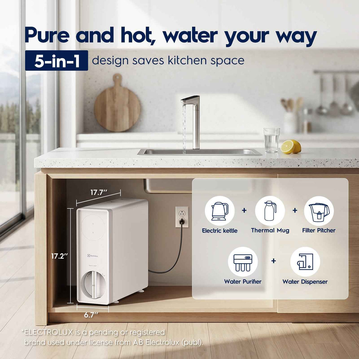 800 GPD PureOne Hot Smart Undersink RO System, Instant Hot